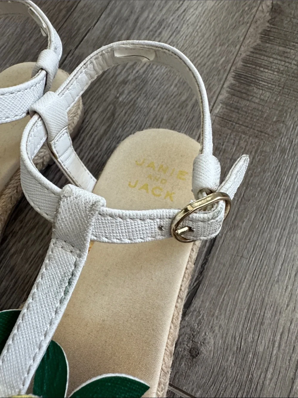 Janie and Jack Lemon Sandal - White Strap with Yellow Lemon Appliqués